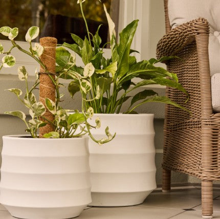 Ellipse Pots Round Set of 2 - White