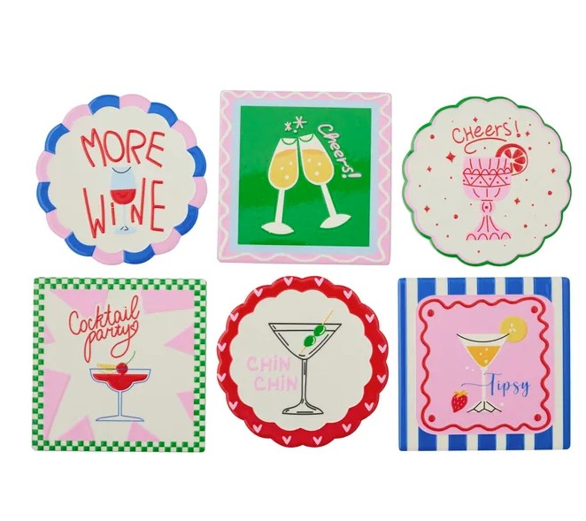 Coctail Ceramic Coaster 6 Designs