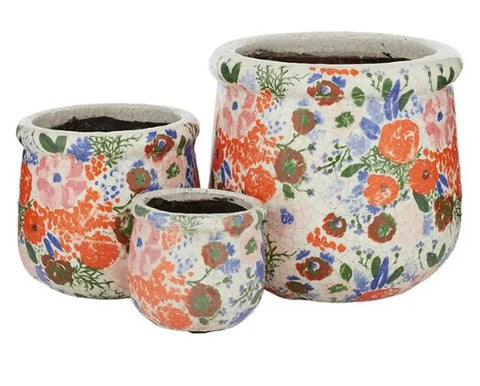 Fleur S/3 Ceramic Pots
