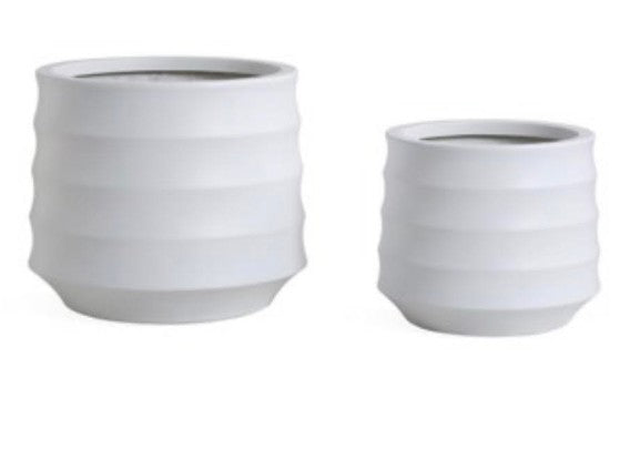 Ellipse Pots Round Set of 2 - White