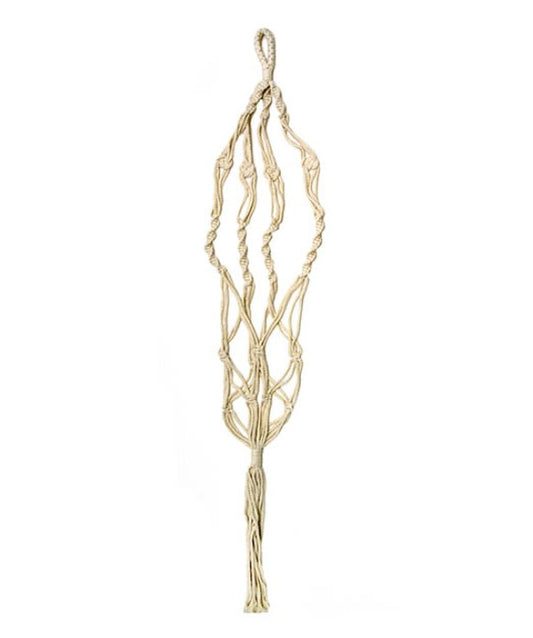 Macrame Hanging Pot Holder Twist White