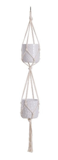 Double Cotton Macrame Hanger - Natural