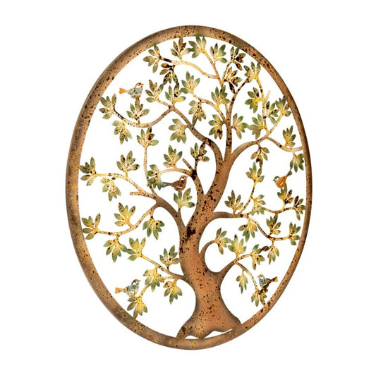 Laser-cut colourful round Tree of Life Wall Art 60cm