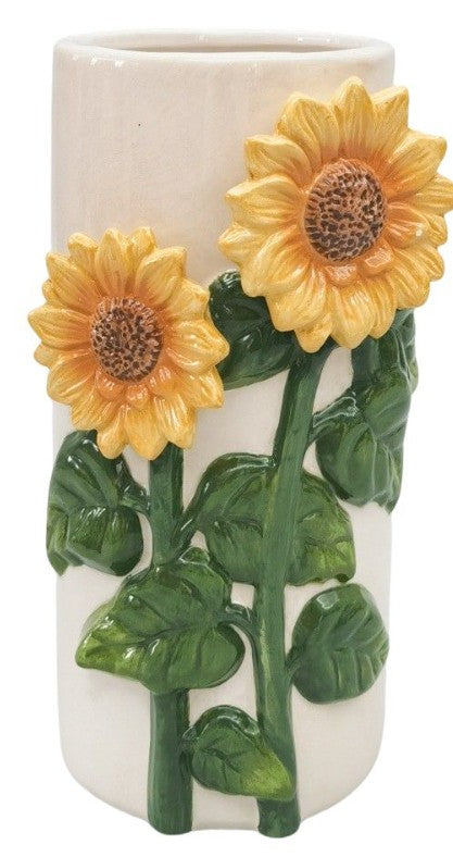 Sunflower Vase Beige & Yellow 22cm