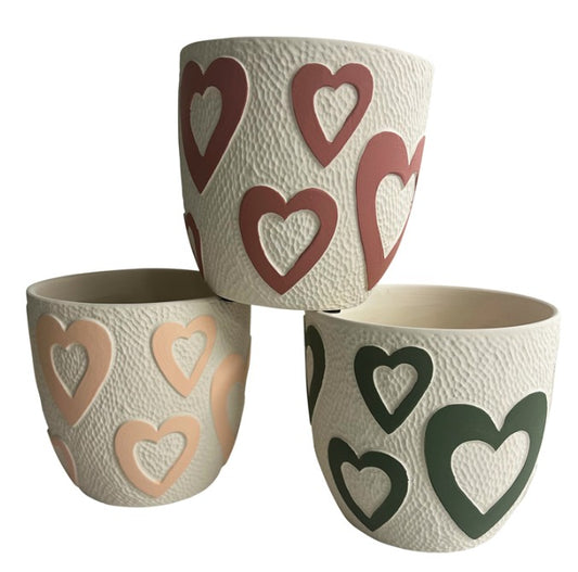 Heart Planters - 3 Colours
