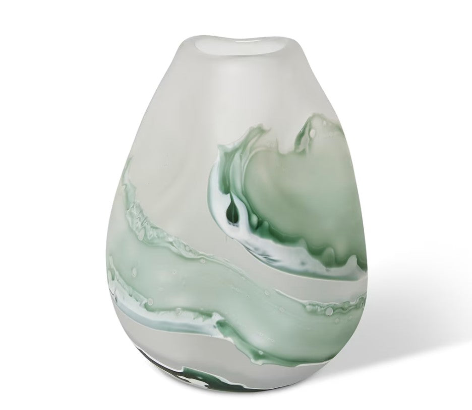 Zaida Vase Sage/White