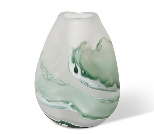 Zaida Vase Sage/White