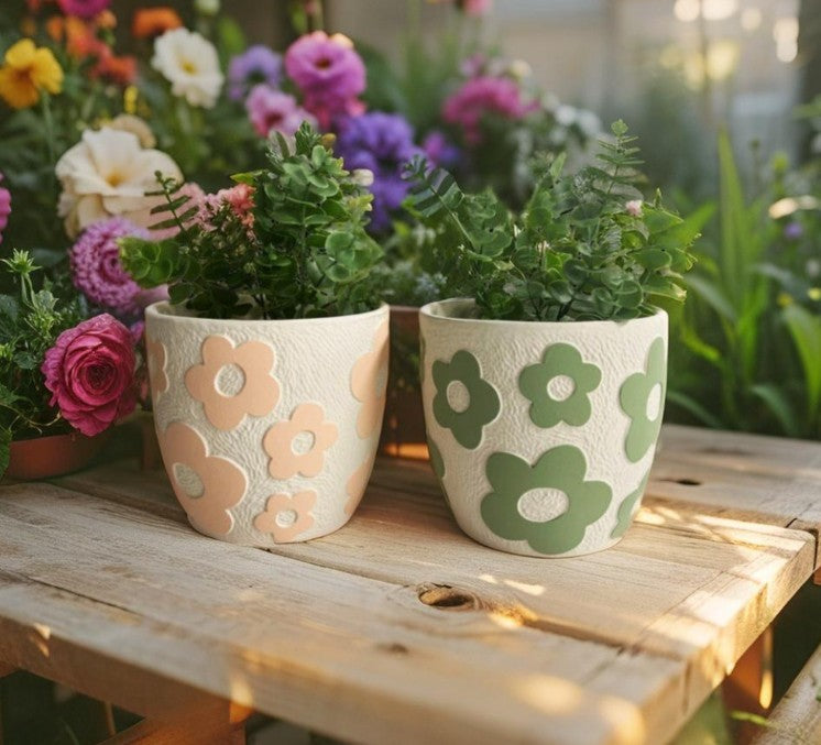 Pastel Flower Planters - 2 colours