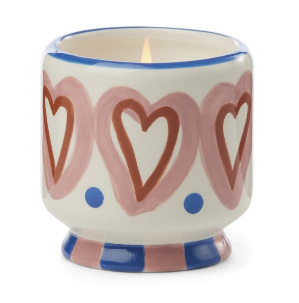 Paddywax: A Dopo Hearts Ceramic Candle - Rosewood Vanilla  226g