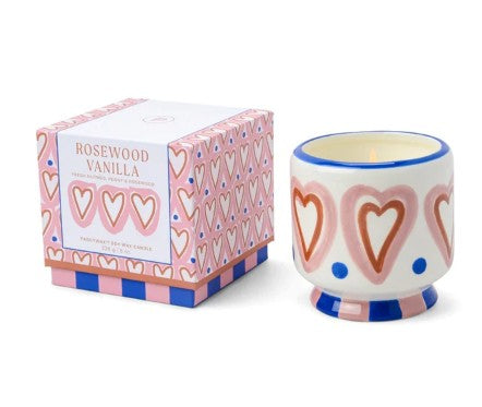 Paddywax: A Dopo Hearts Ceramic Candle - Rosewood Vanilla  226g