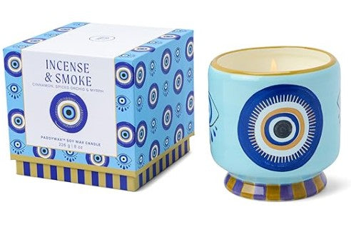 Paddywax: A Dopo Eye Ceramic Candle - Incense & Smoke  226g