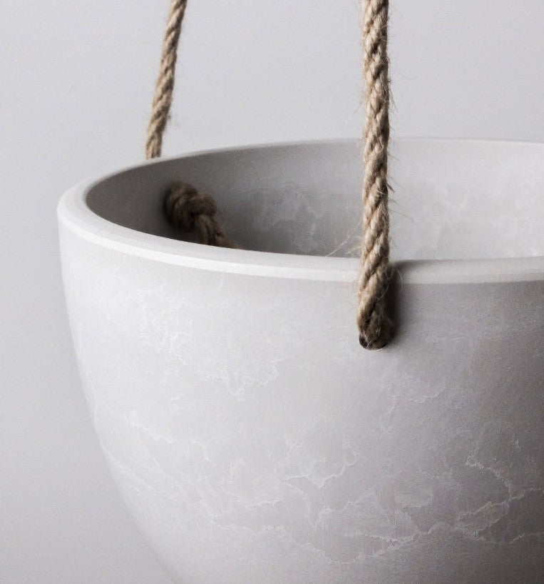 Small Columbia Hanging Pot - White Stone