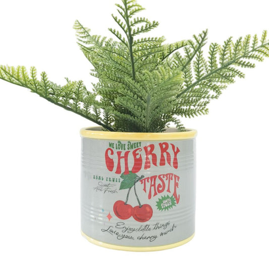 Cherry Taste Can Planter Sage 12cm