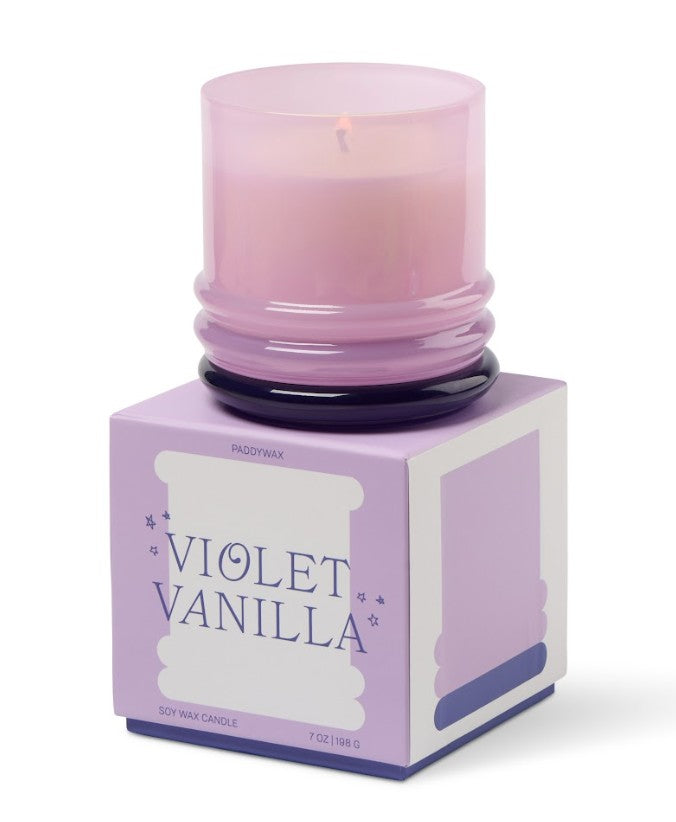 Paddywax: Violet Vanilla Soy Wax Candle with Lid 198g