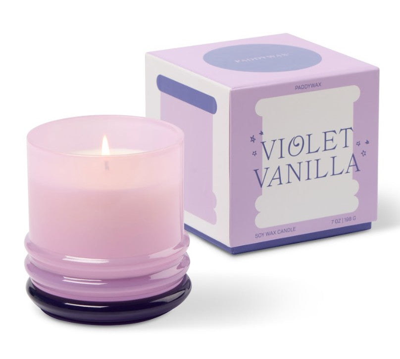 Paddywax: Violet Vanilla Soy Wax Candle with Lid 198g