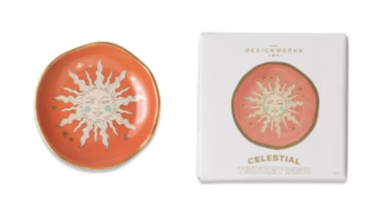 Celestial Ceramic Trinket Dish - Terracotta Sun