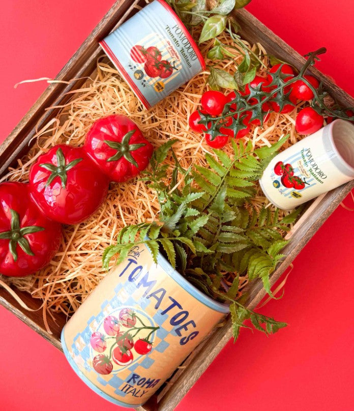 Fresh Tomatoes Can Planter Cream 16cm