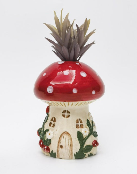 Toadstool House Red Vase