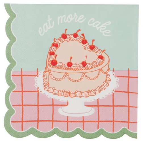 Buttercream 'Eat More Cake' 20pk Napkins