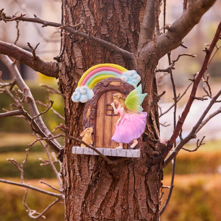Garden Door Fairy Rainbow 17cm