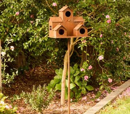 Metal Bird Town Stake