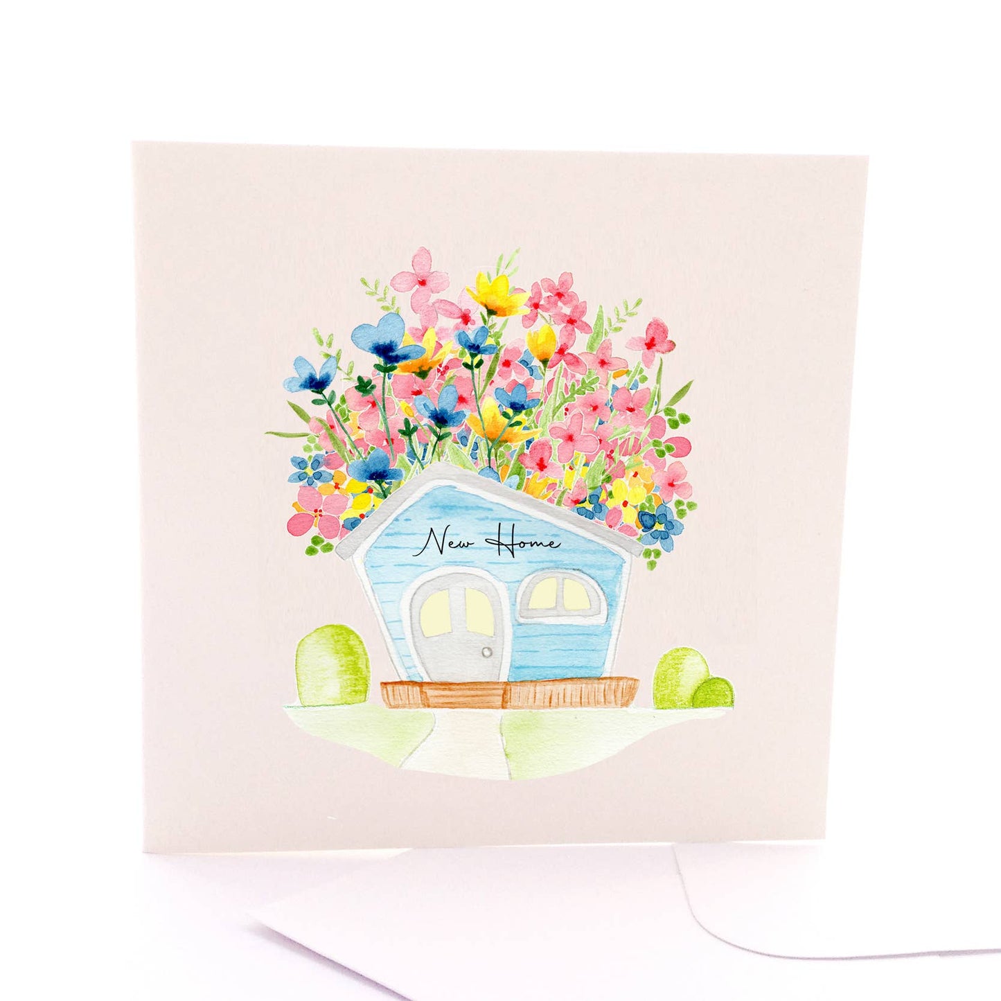 Flower House - Square Greeting Card