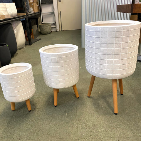 Mandrian Tripod Planters - White