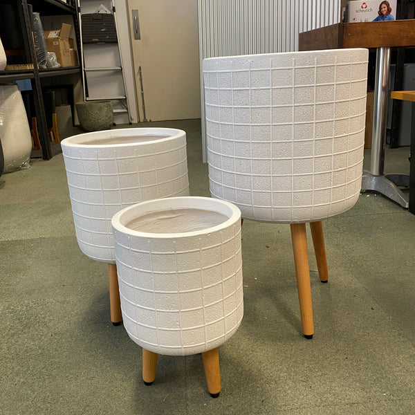 Mandrian Tripod Planters - White