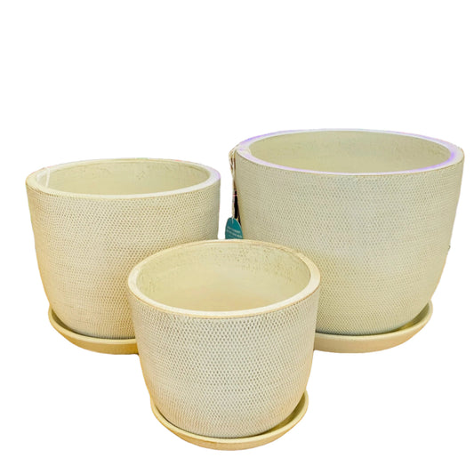 Soho Large Ivory Pots 3 Sizes