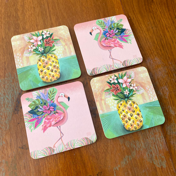 Allens Designs Tropical Coasters Set of 4