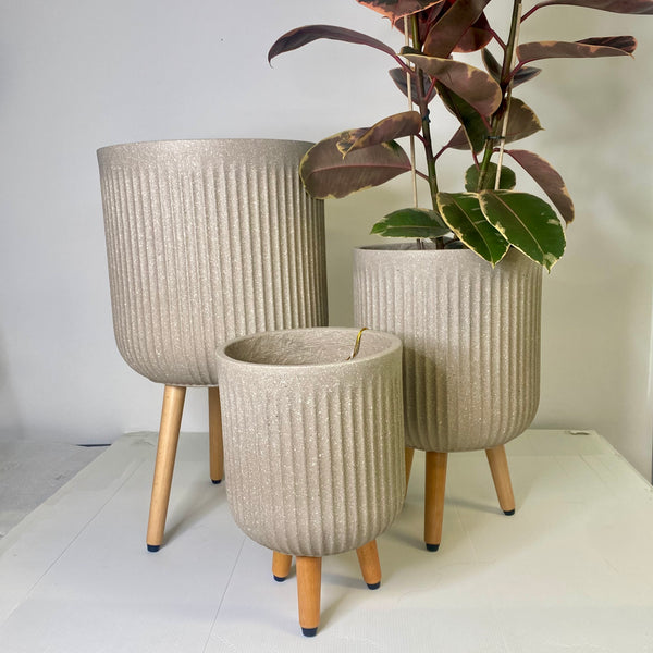 Arezzo Tripod Planters - Taupe Terrazzo