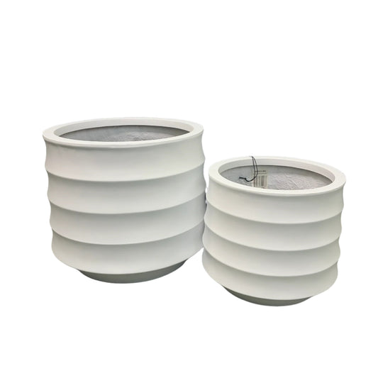 Ellipse Pots Round Set of 2 - White