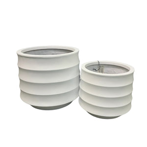 Ellipse Pots Round Set of 2 - White