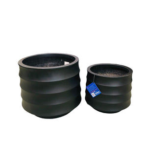 Ellipse Pots Round Set of 2 - Black