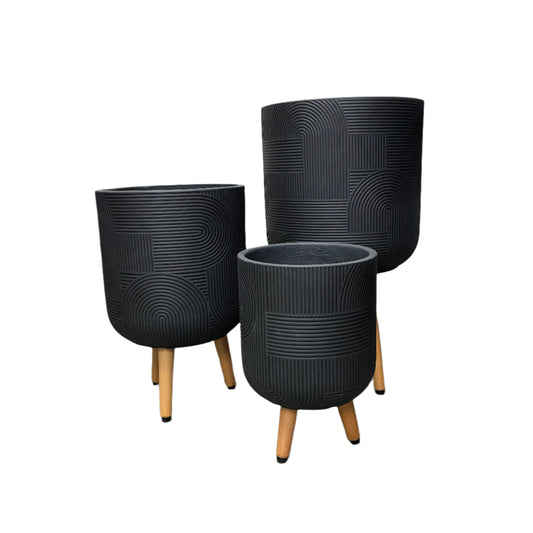 Astoria Tripod Planters - Black