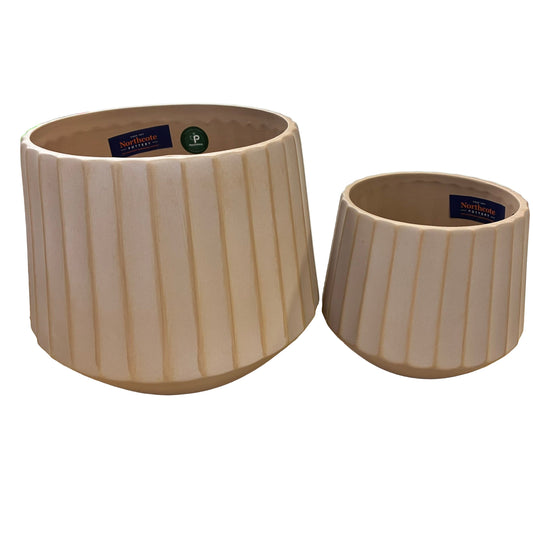 Cove Drum Pot Set of 2 - Clay