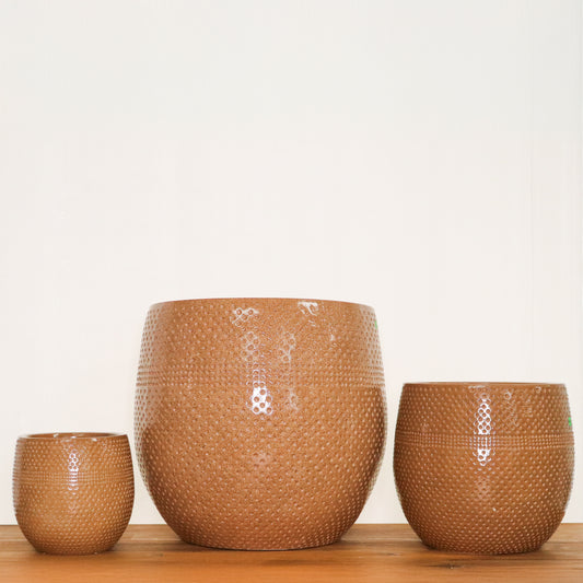 Aya Egg Pots S/3 - Terracotta