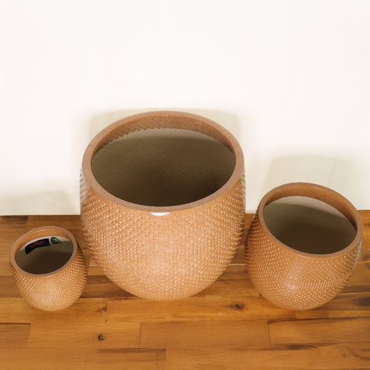 Aya Egg Pots S/3 - Terracotta