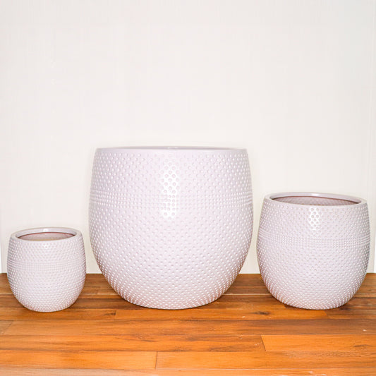 Aya Egg Pots S/3 - White