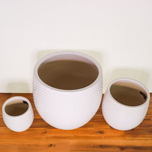 Aya Egg Pots S/3 - White