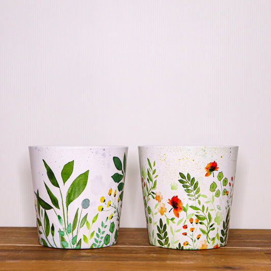 Meadow Pots - Green and Red