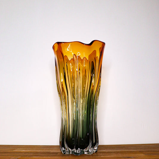 Amberlite Vase Amber/Black 40cm