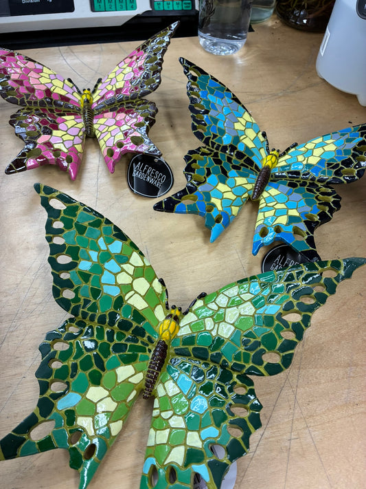 Butterfly Mosaic Large Wall Art - 3 colours