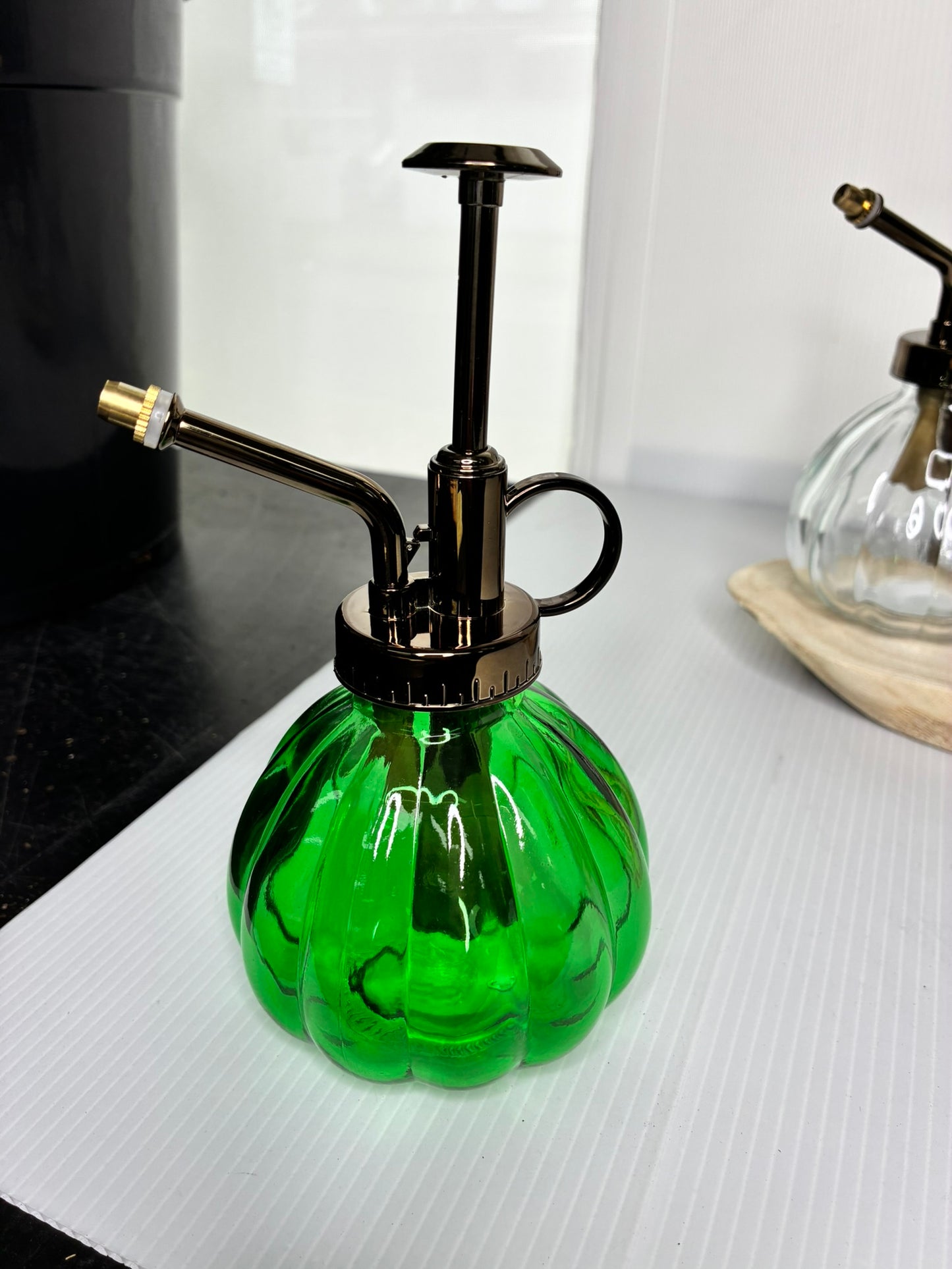 Glass Misters with Brass coloured tops - 3 colours