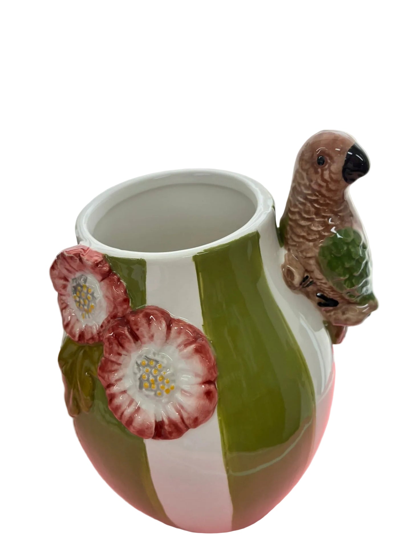 Vase with Parrot Green Stripe