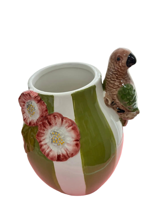 Vase with Parrot Green Stripe
