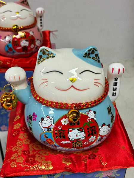 Lucky Cat with waving Left Paw - 4 colours