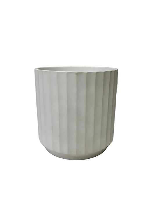 Cedar Cylinder Pot - White