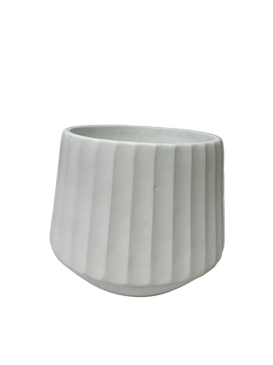 Cove Drum Pot  - White