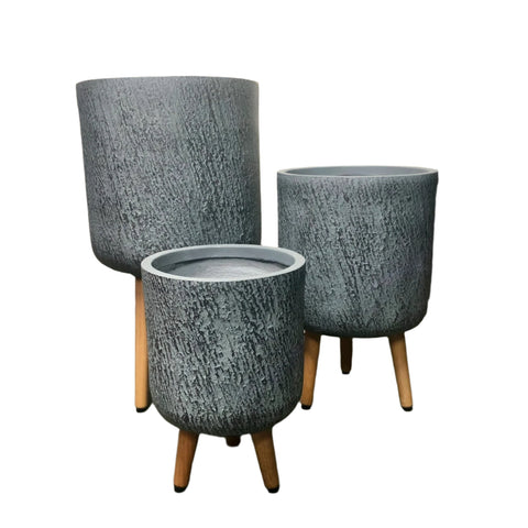 Slate Tripod Planters - Grey